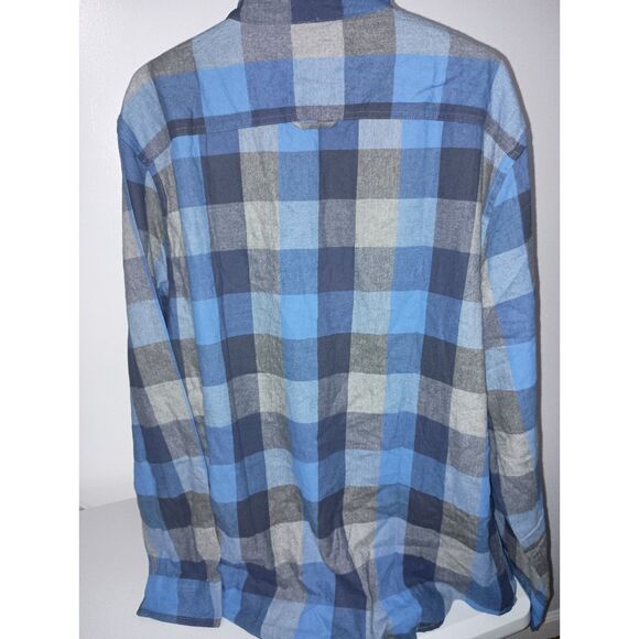 Urban Pipeline-Blue/Black Plaid Long-Sleeve Button Up Flannel Shirt, Men XXL NWT - Picture 2 of 6